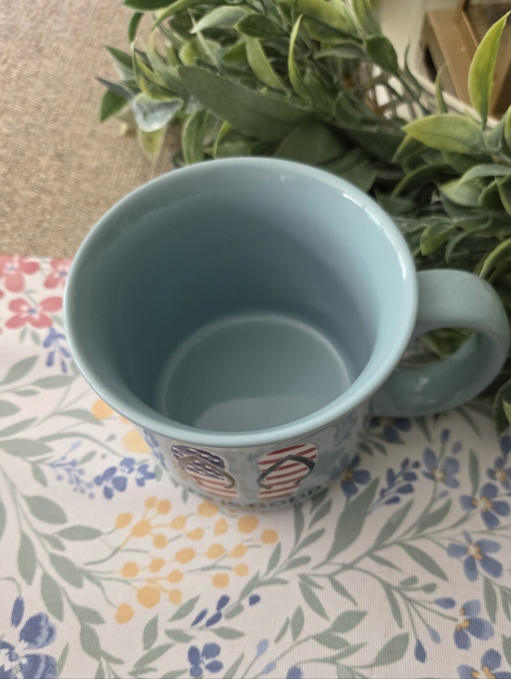 Life Is Good Light Blue Ceramic Mug with Red, White and Blue Flip-Flops - Picture 2 of 4